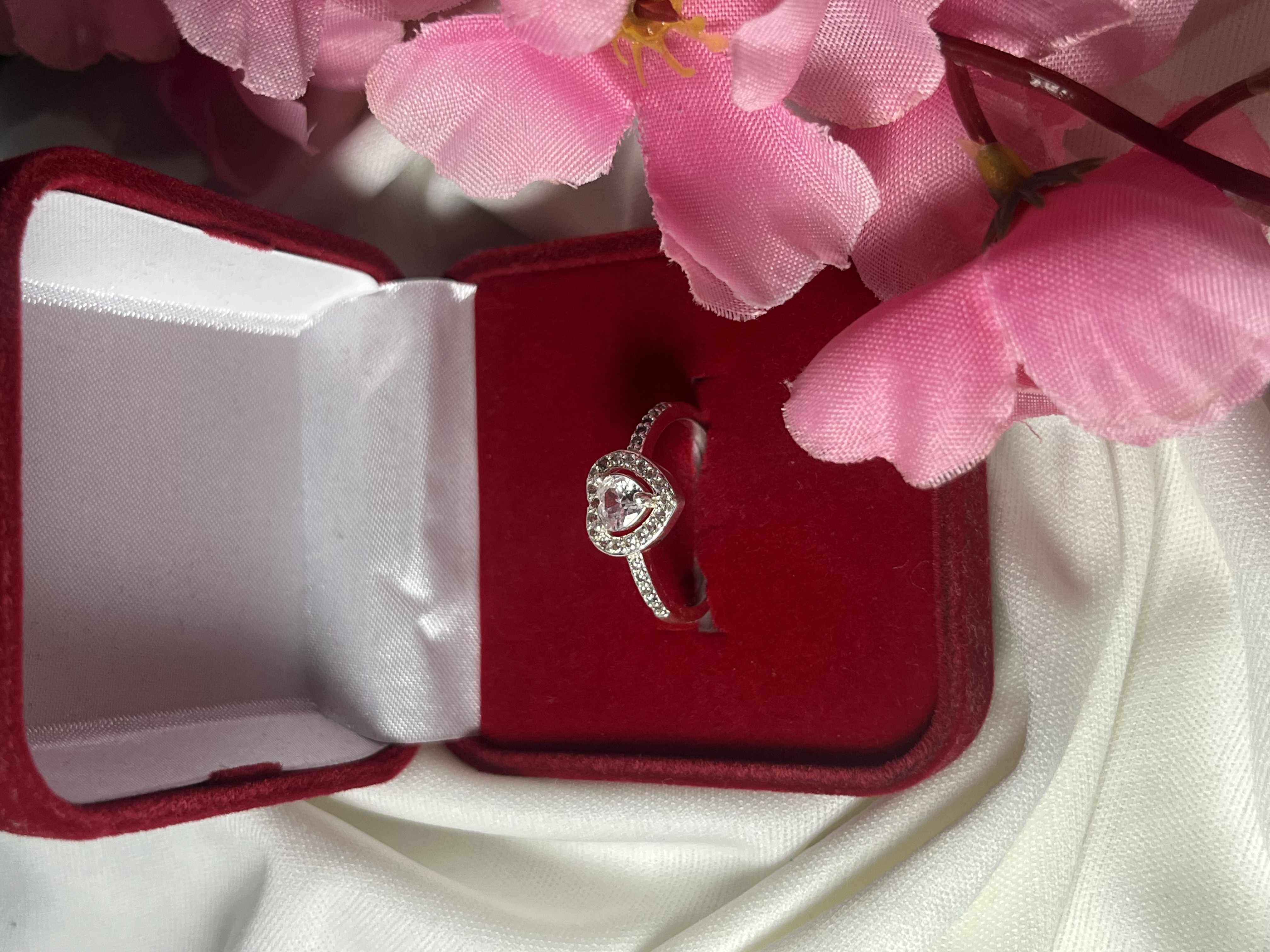 Anel Coração Cora- Cravejado